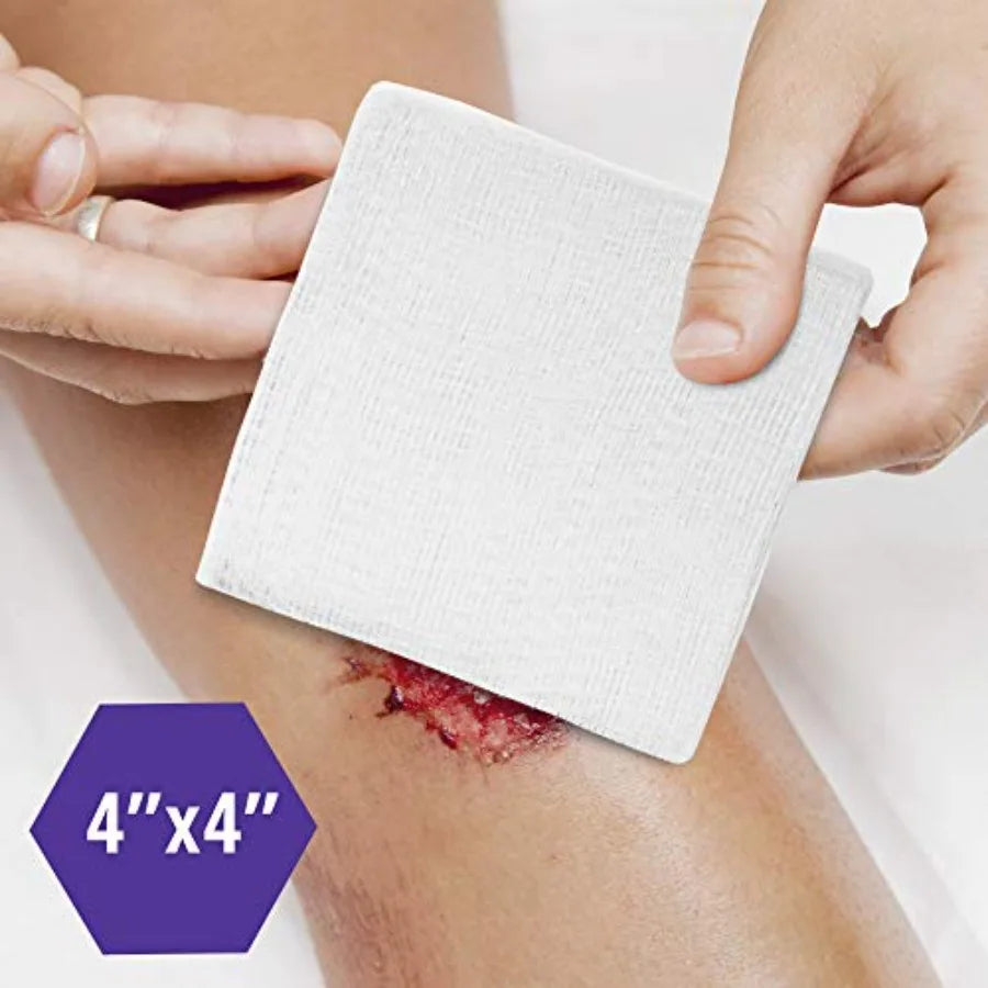 MED PRIDE Surgical Sponges 4'' x 4'', 8 ply -Gauze Pads Non sterile -First Aid Wound Care Dressg Sponge Woven Medical Nonstick,