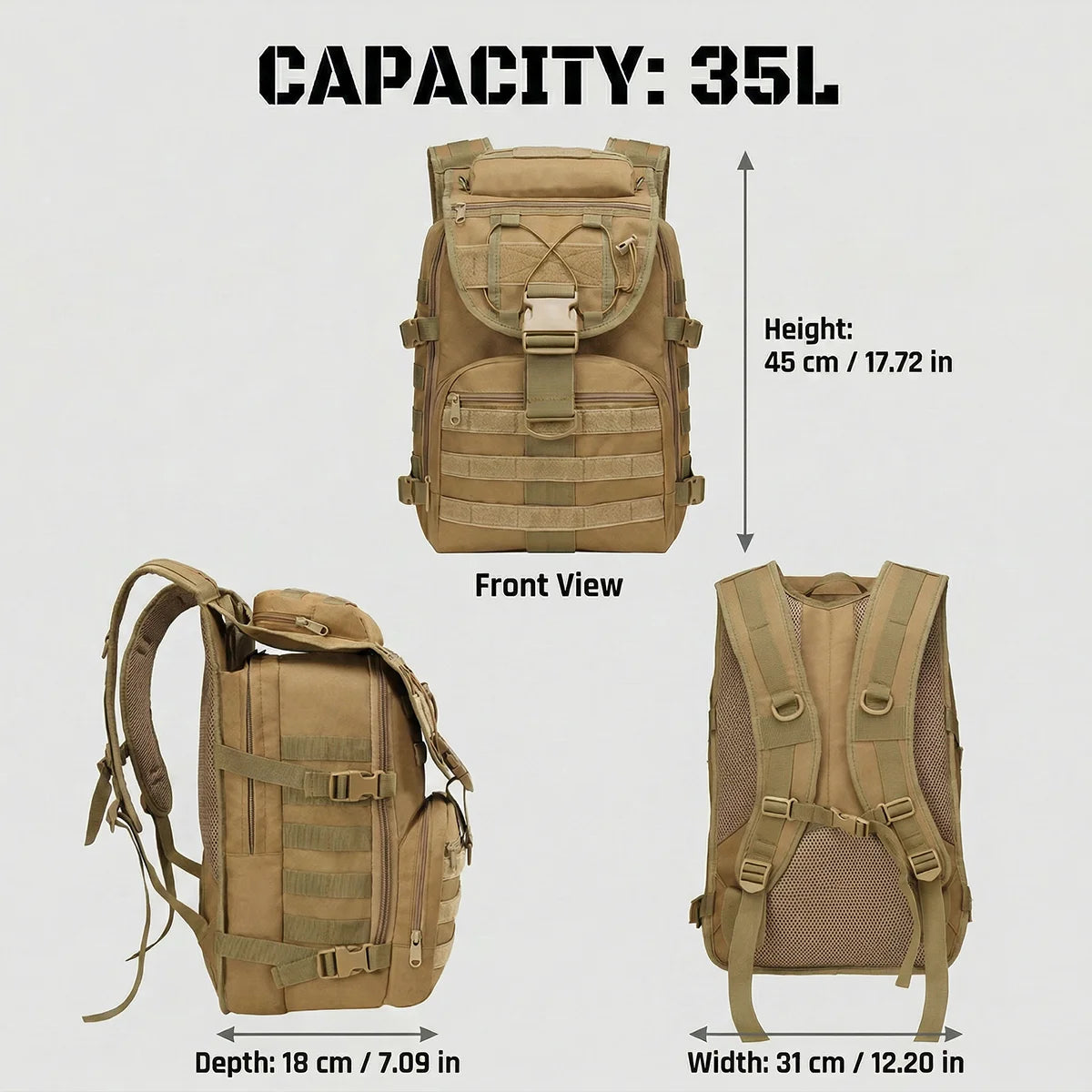 ReFire Gear Durable Hunting Rucksack With Molle System