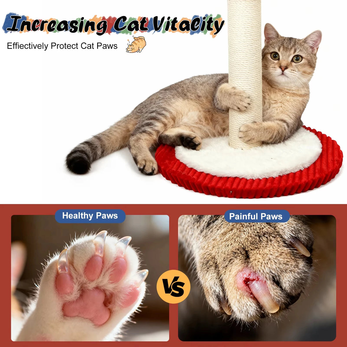 CWV Rotating Cat Scratching Post With Interactive Toys