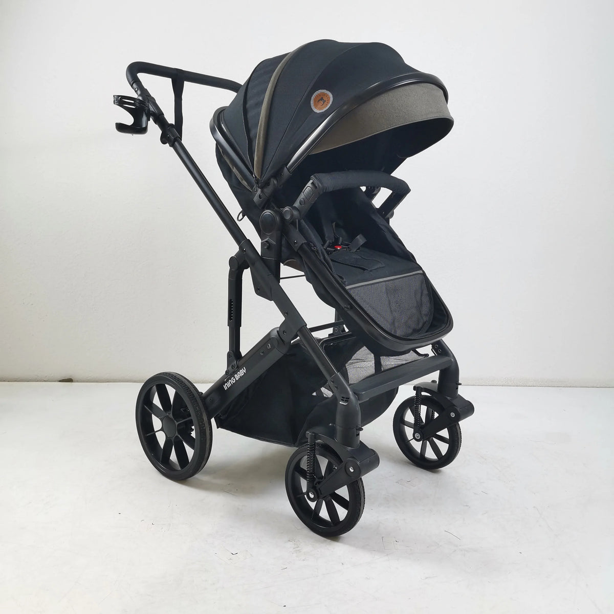 Foldable Baby Stroller With Reclining Seat And Shock Absorbent Wheels