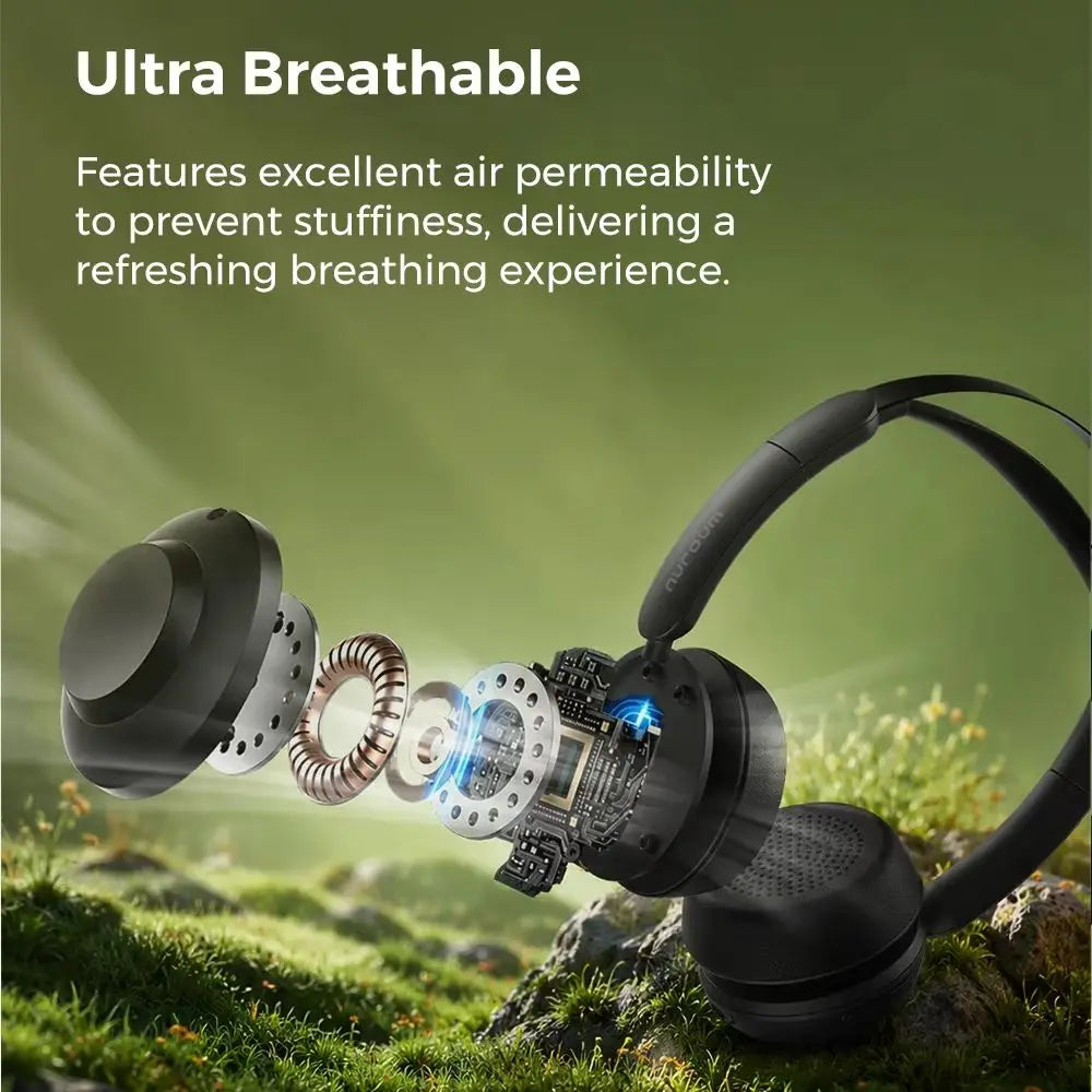 Nuroum Bluetooth 5.3 Wireless Headset With Active Noise Canceling Mic