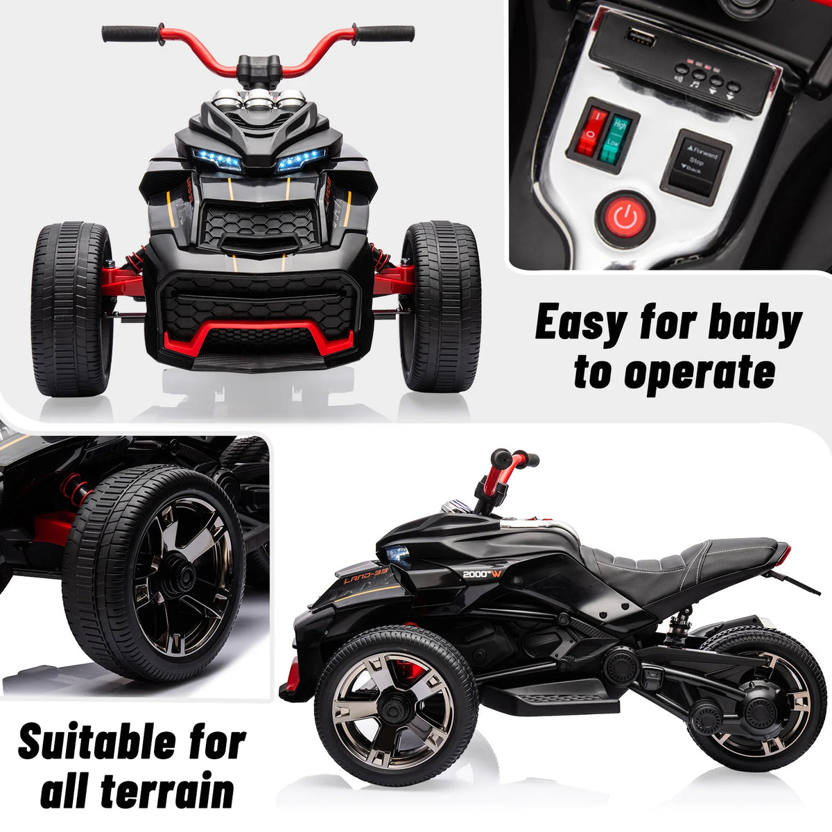 HiMISS 12V Kids Electric Ride On ATV With Stereo Sound