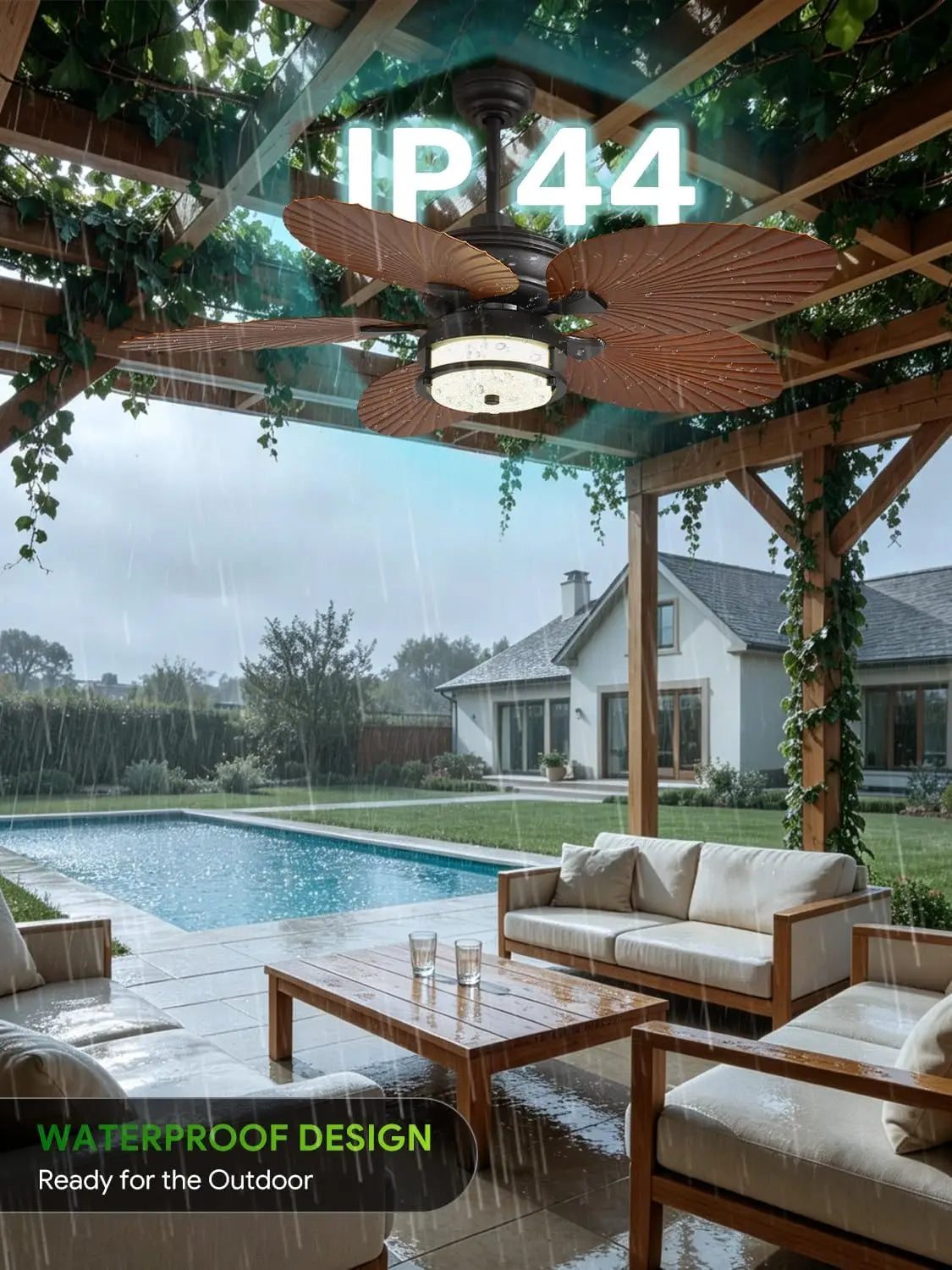 Orison Outdoor Ceiling Fan With Dimmable Led Lights And Remote