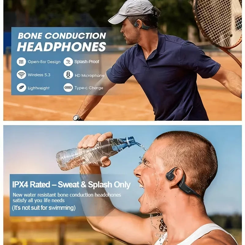 Open Ear Bone Conduction Headphones With Microphone For Running