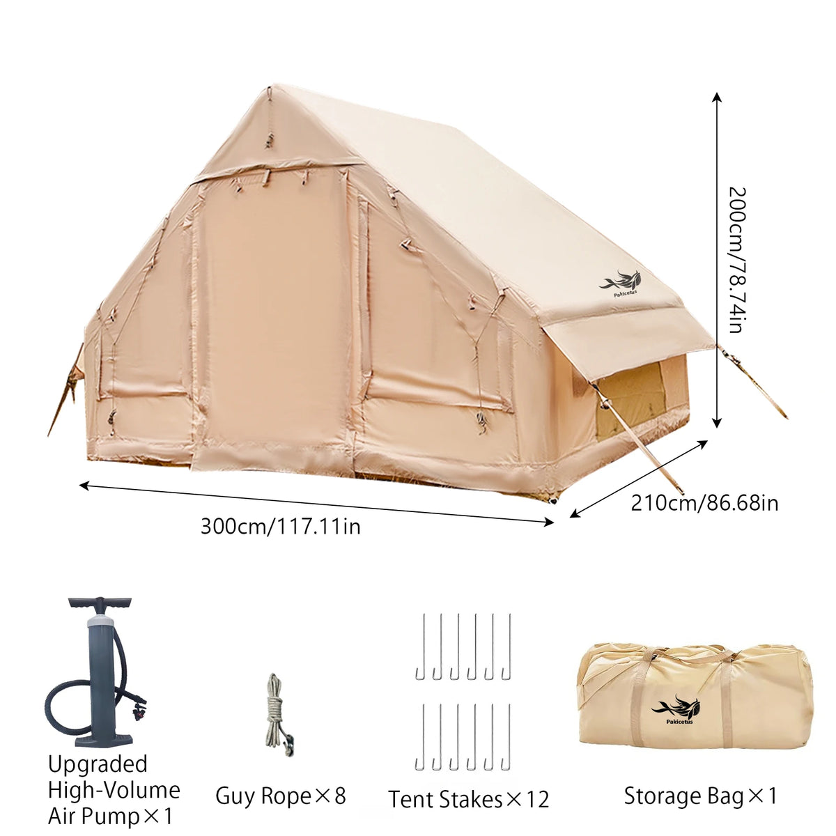Luxury Inflatable Camping Tent Skylight Air Pump Quick Setup Nylon