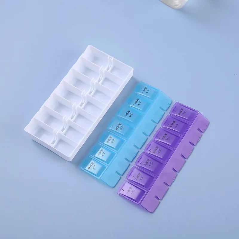 Weekly Travel Pill Organizer For Daily Medicine And Vitamin Storage
