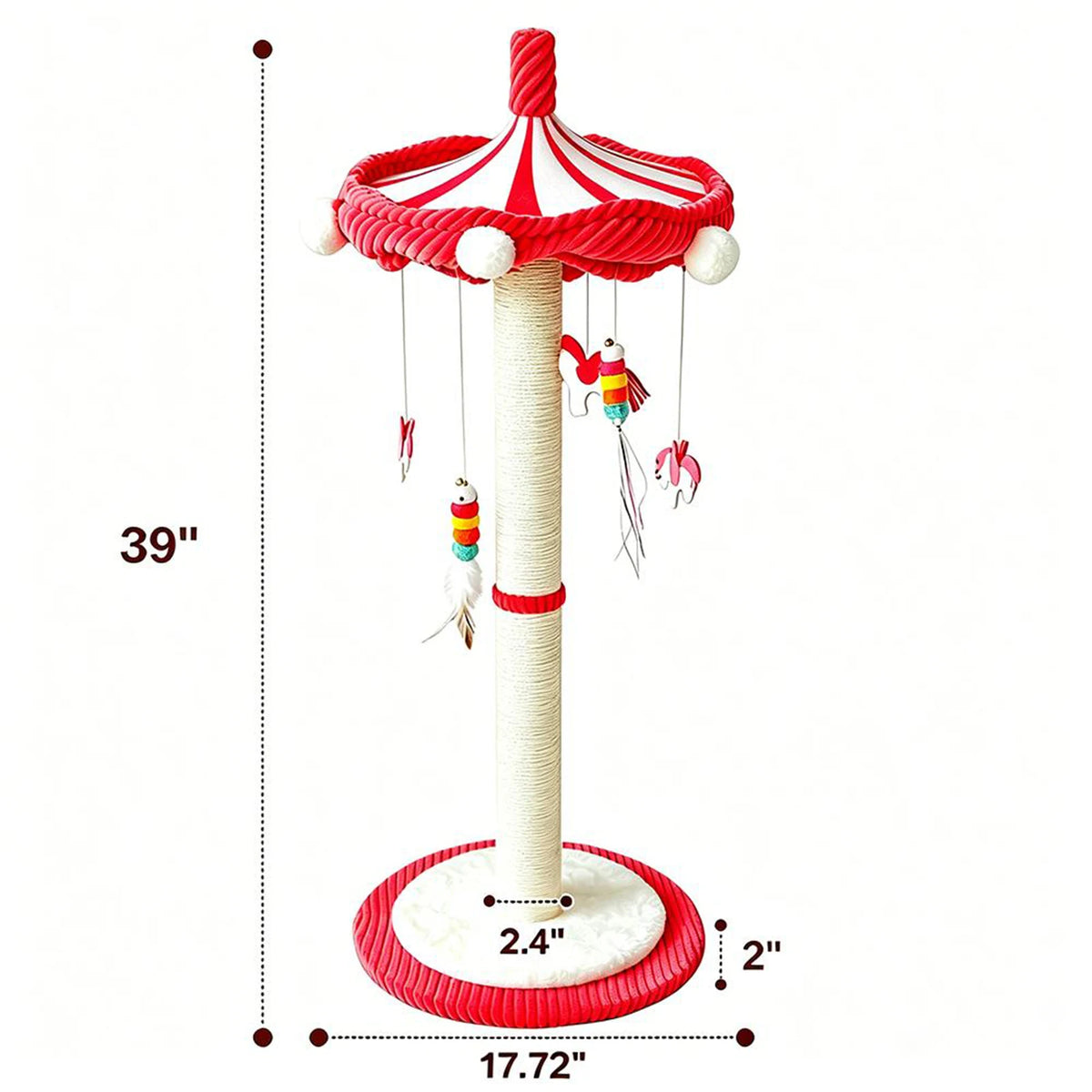 CWV Rotating Cat Scratching Post With Interactive Toys