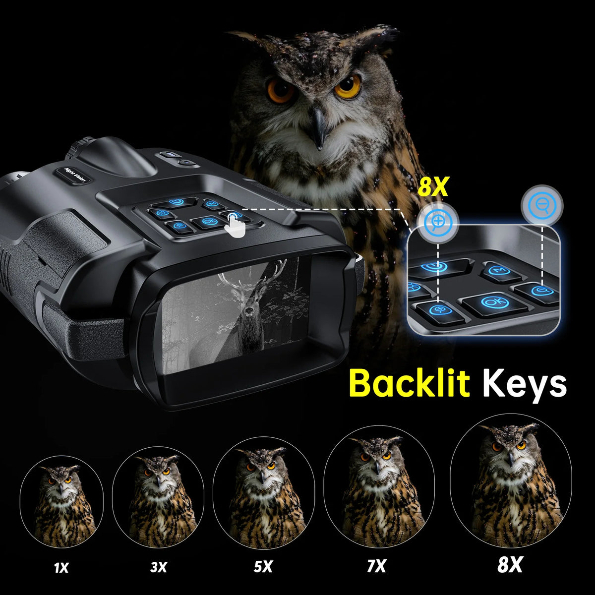 DIYIMIN 4K Infrared Night Vision Binoculars With 8X Digital Zoom