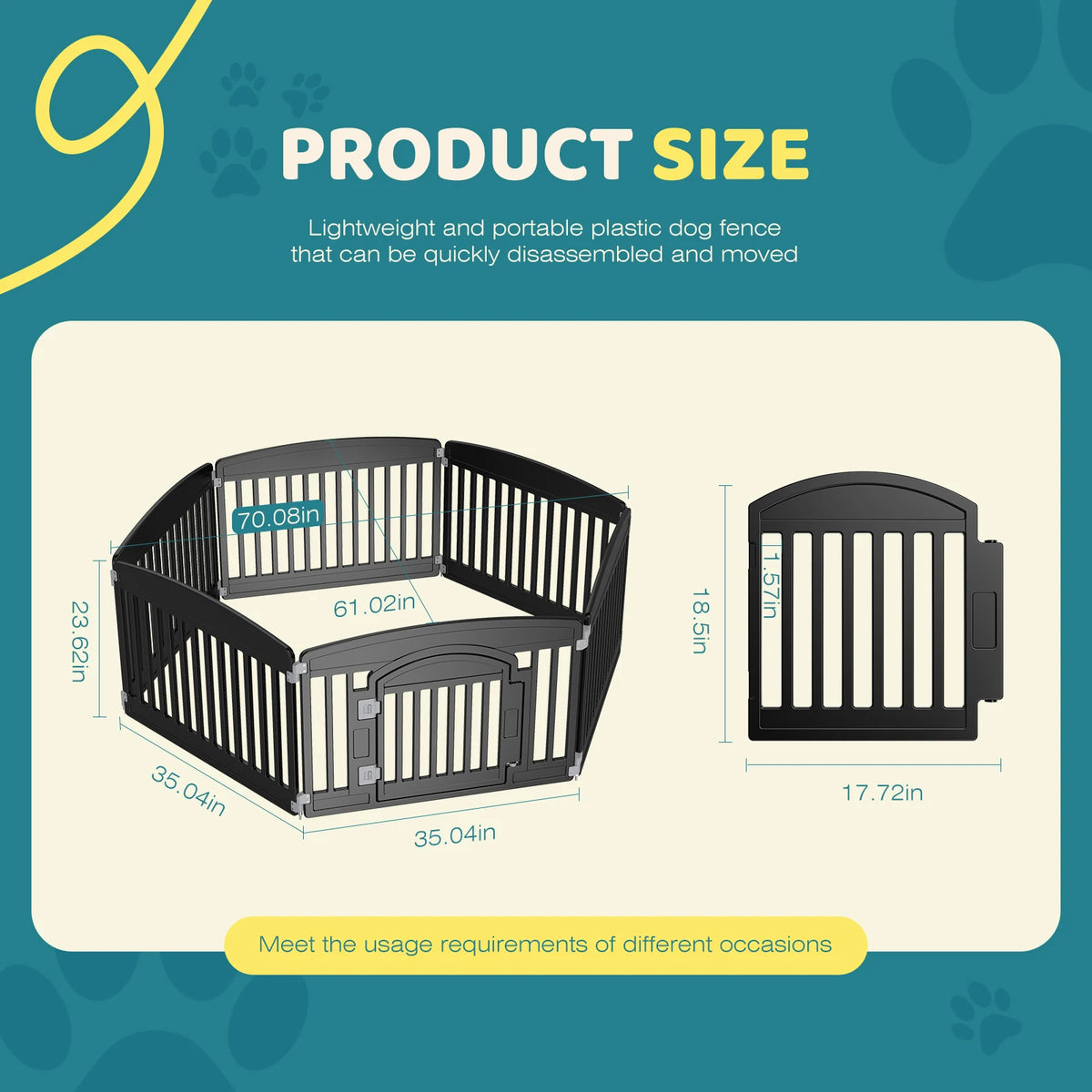 JHK Plastic Dog Playpen For Secure Indoor Outdoor Pet Containment