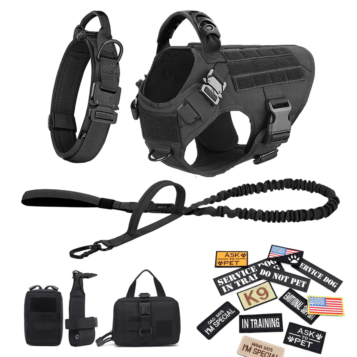 Petravel Padded Tactical Dog Harness Vest With Quick Release