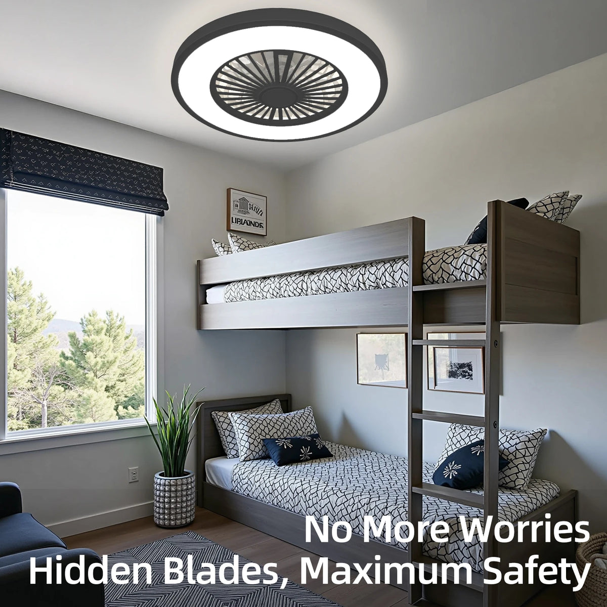 Silent Ceiling Fan With Remote Control And Integrated LED Lighting