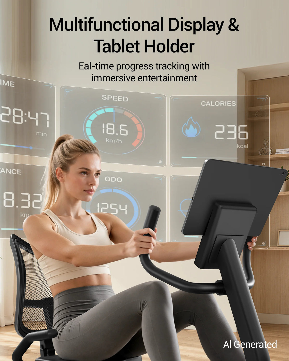 Umay Magnetic Recumbent Stationary Bike For Home Fitness