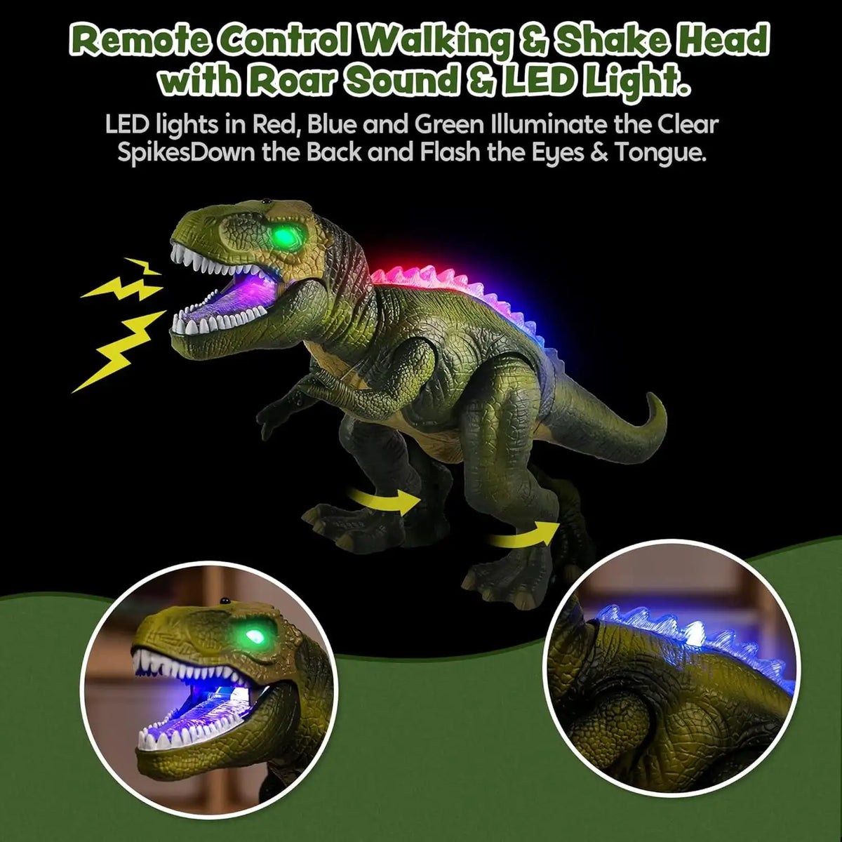 Joyfy Remote Control Walking Dinosaur Big T rex Dinosaur Robot Toy with Light Sound Electric Animal for Kids Best Birthday Gift