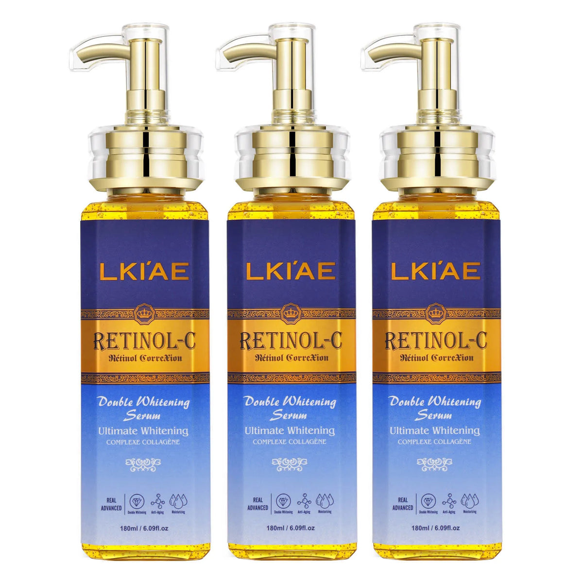 LKIAE Retinol Whitening Skin Care Set, Moisturizing, Reduce Wrinkles, Fine Lines, Dark Spots, With Collagen, Snail Extract