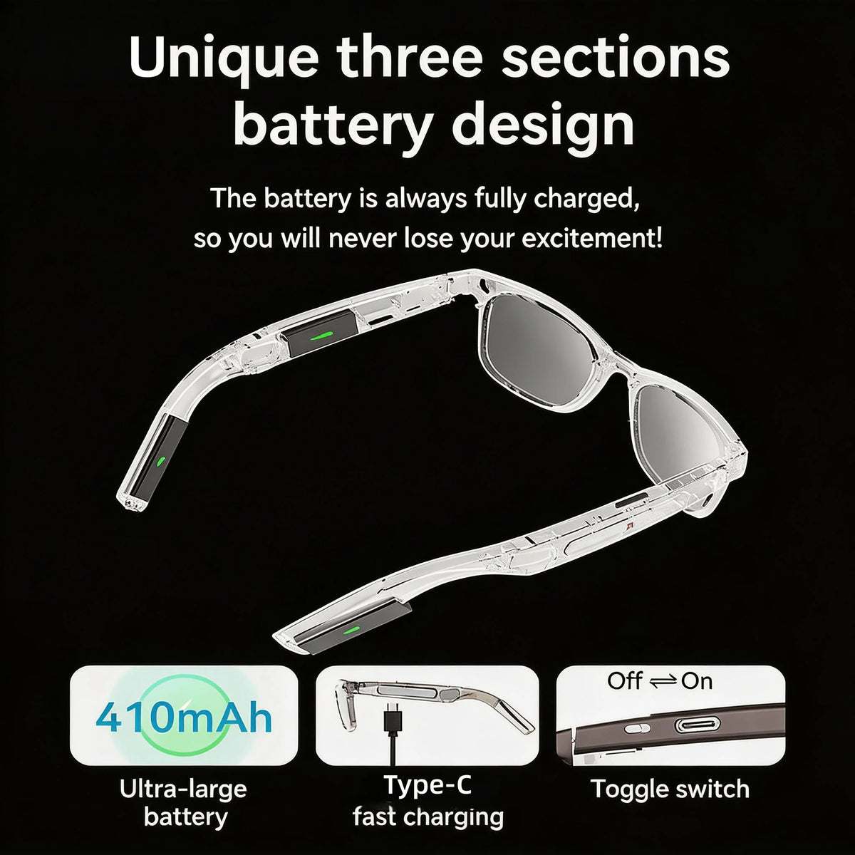 W&O Smart Camera Glasses With AI Translation And Audio
