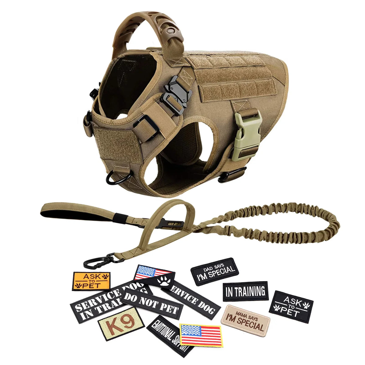 Petravel Padded Tactical Dog Harness Vest With Quick Release