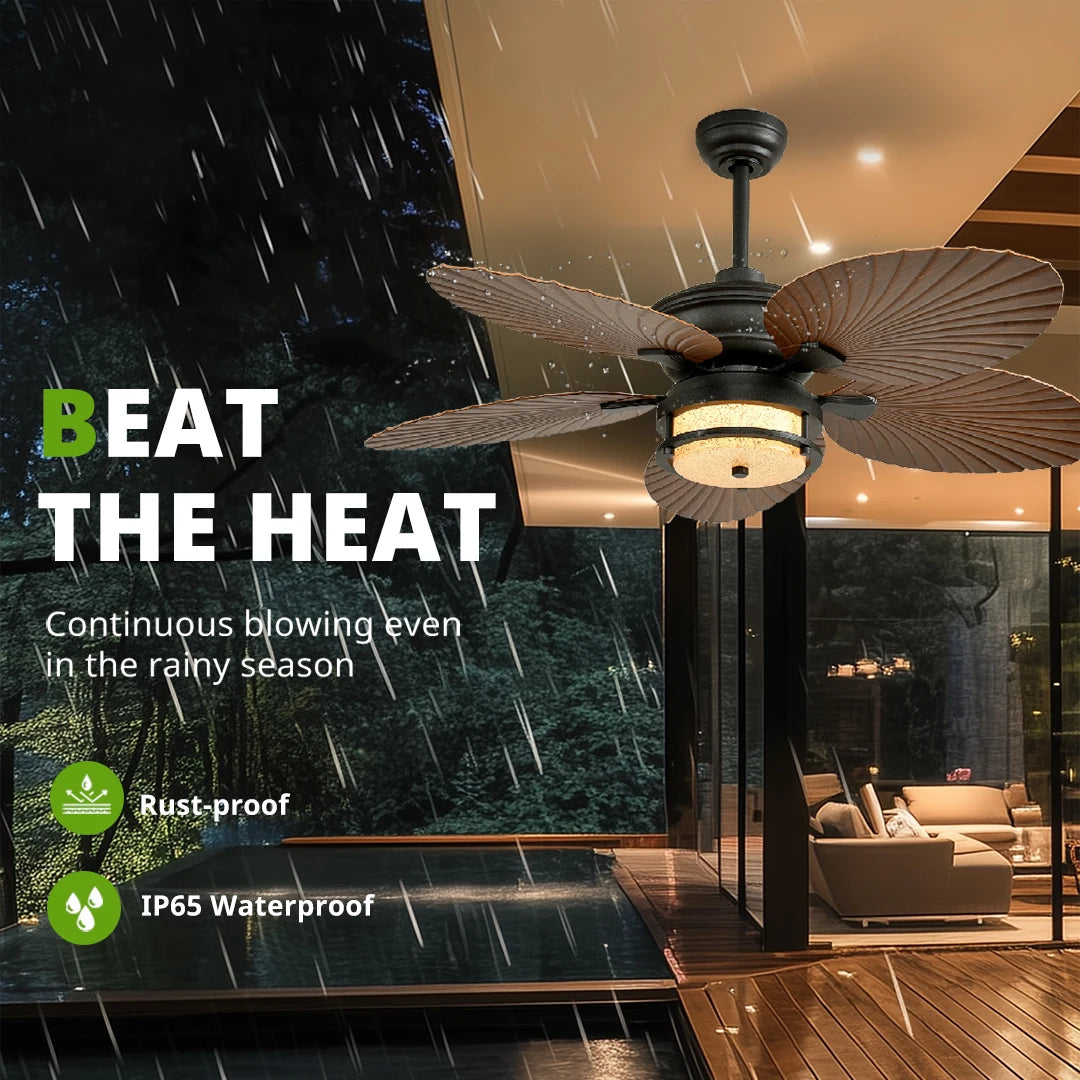 Orison Outdoor Ceiling Fan With Dimmable Led Lights And Remote