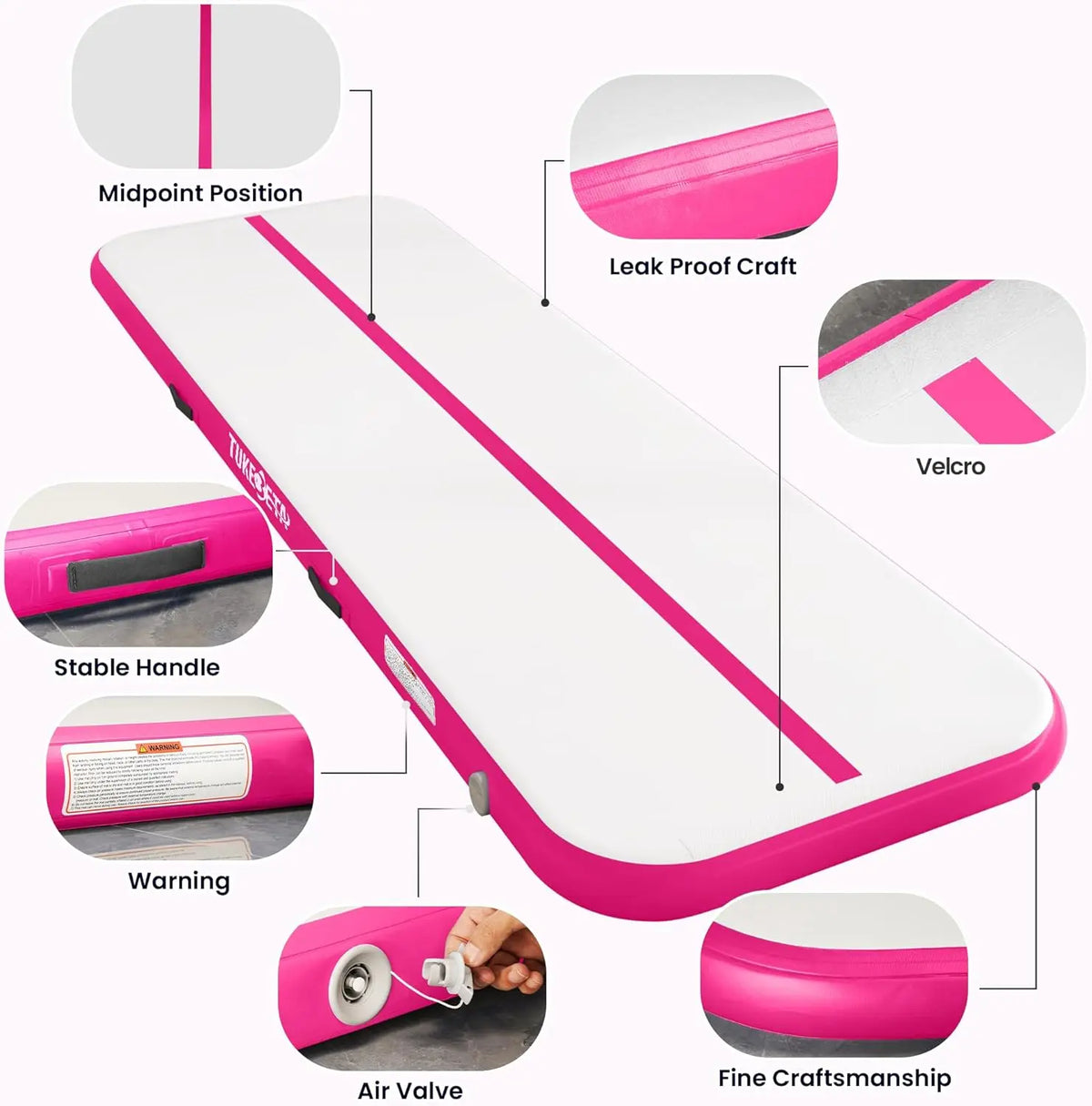 YTYIN Inflatable Gymnastics Mat With Electric Pump For Home