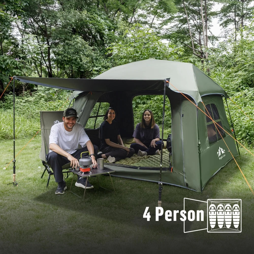Night Cat Waterproof Pop Up Camping Tent With Rainfly