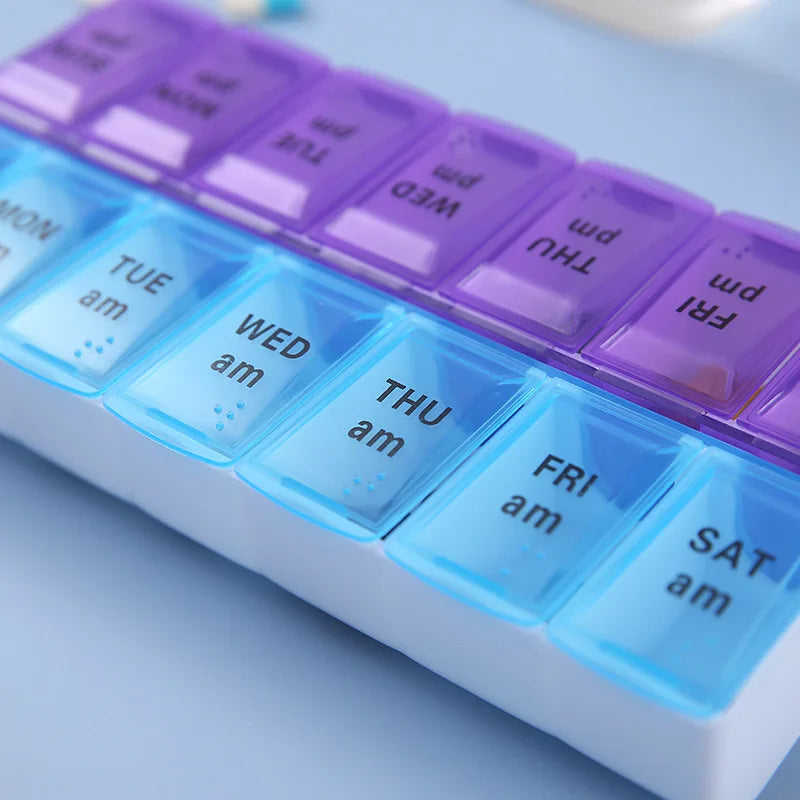 Weekly Travel Pill Organizer For Daily Medicine And Vitamin Storage