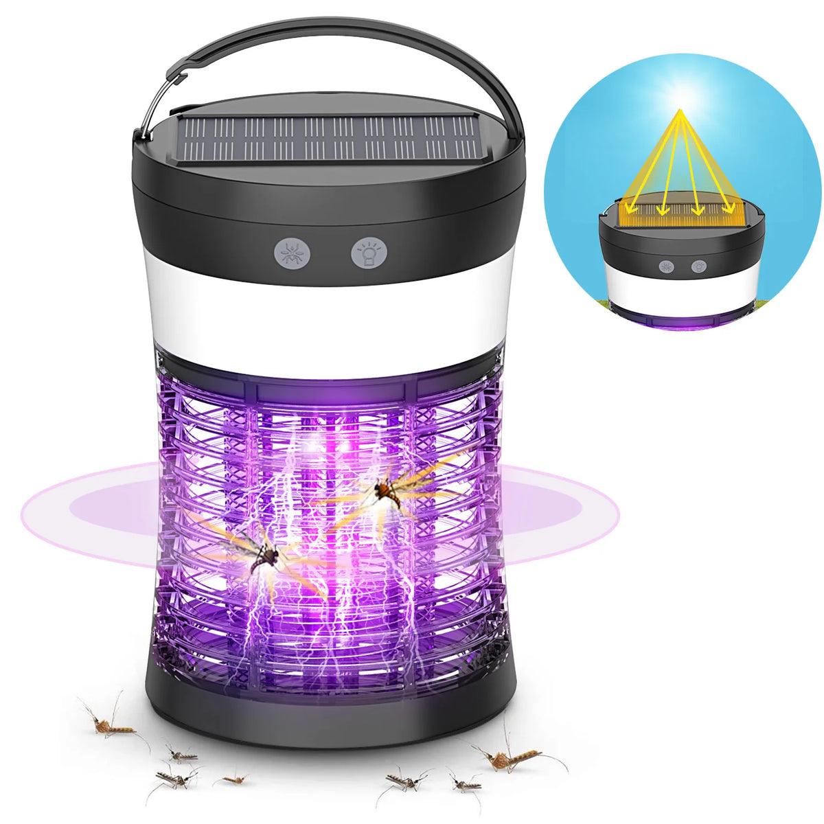 Solar Powered Mosquito Killer With UV And USB-C Charging