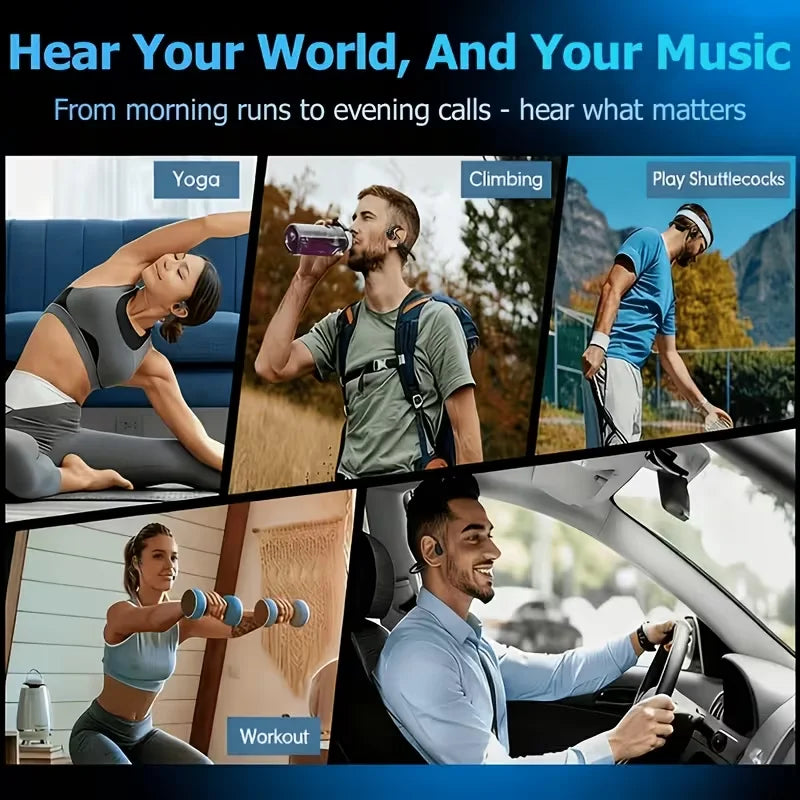 Open Ear Bone Conduction Headphones With Microphone For Running