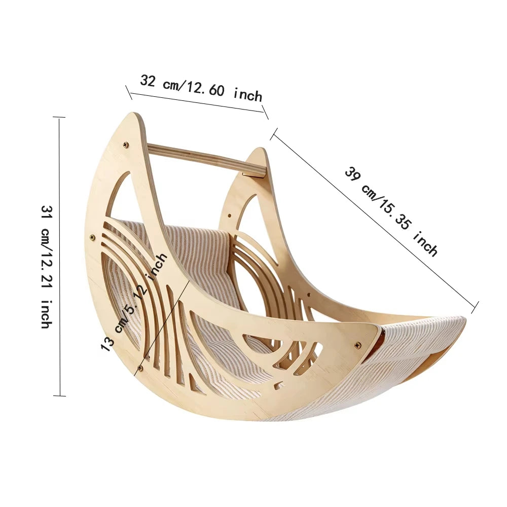 CWV Wall Mounted Cat Shelves Set Moon Hammock Star Perches