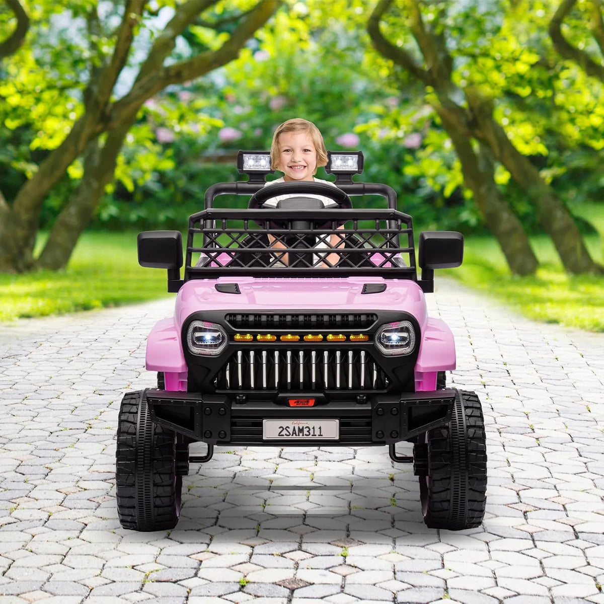 HiMiss Kids Electric Ride On Truck With Remote Control Speakers