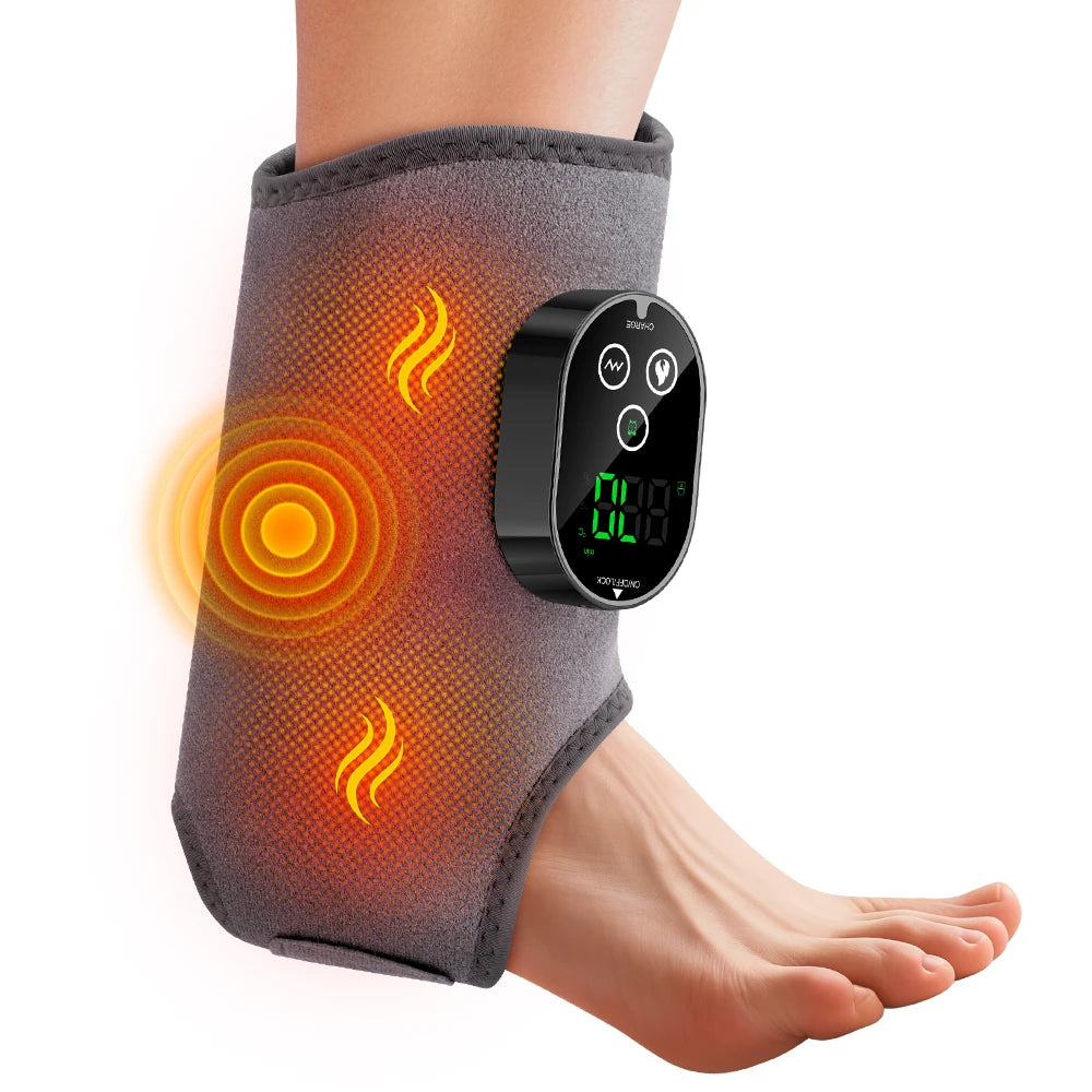 Hailicare Heated Ankle Massager Wrap With Rechargeable Dual Motor