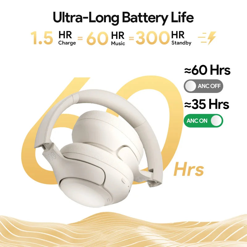 QCY H3 ANC Wireless Headphones With Hybrid Noise Cancellation