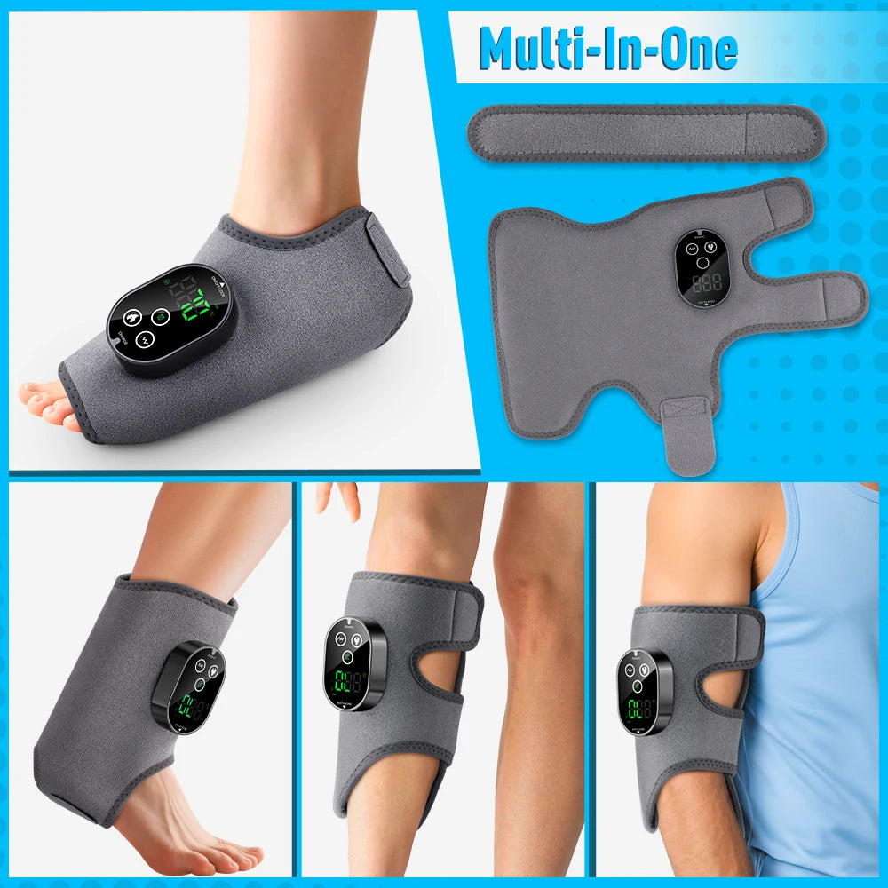 Hailicare Heated Ankle Massager Wrap With Rechargeable Dual Motor