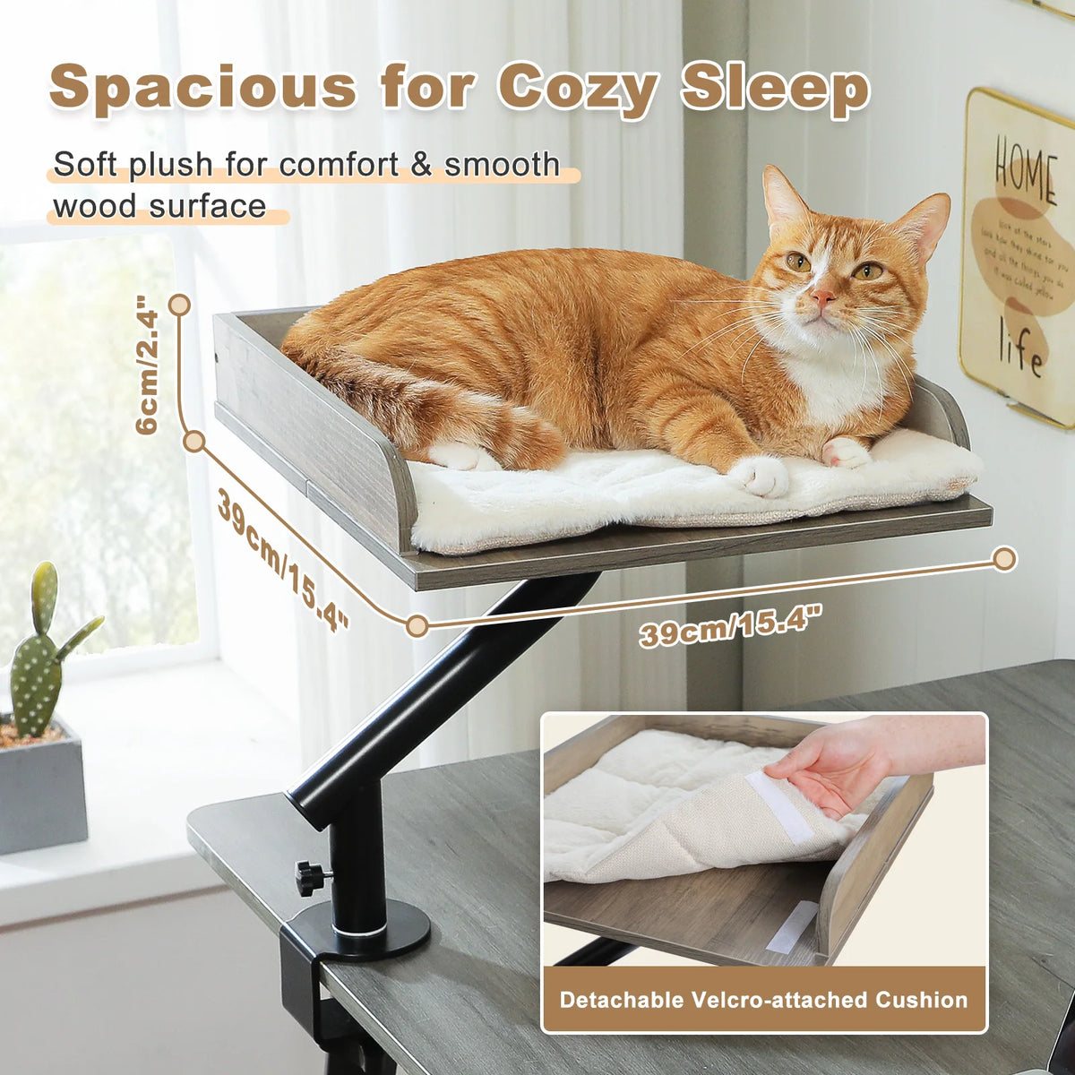 PAWZ Road Cat Desk Bed Adjustable Rotatable Plush Hammock