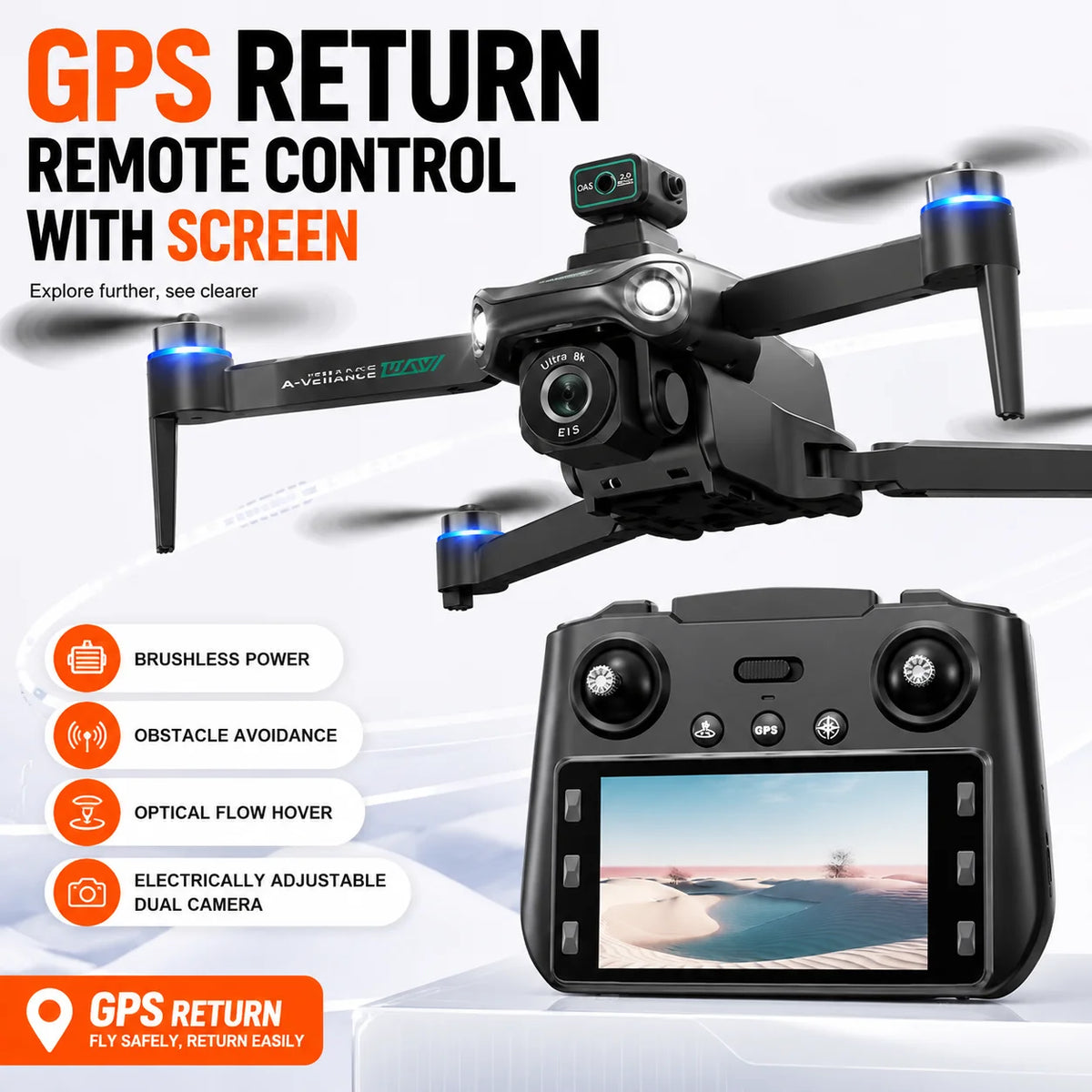 ZNLYRION S159 GPS Drone With 8K Camera 20 Minute Flight