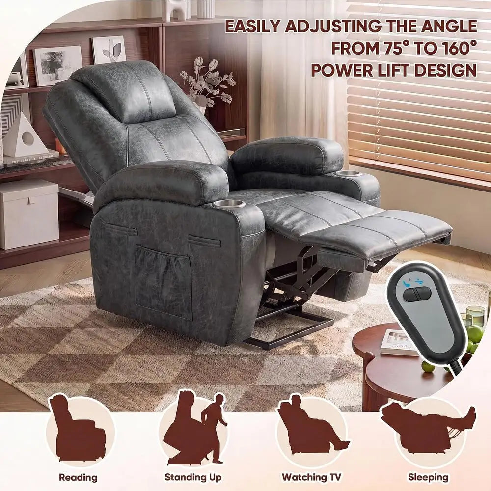 Adjustable Recliner Chair With Massage And Cup Holders