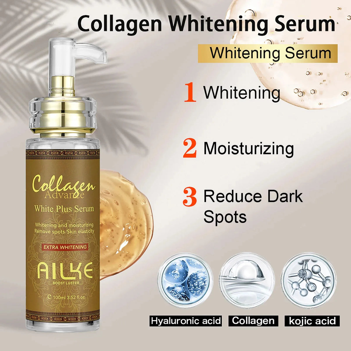 AILKE Collagen Whitening Set For All Skin Types, Lightening, Reduce Dark Spots, Freckles, Hyperpigmentation, Even Skin Tone