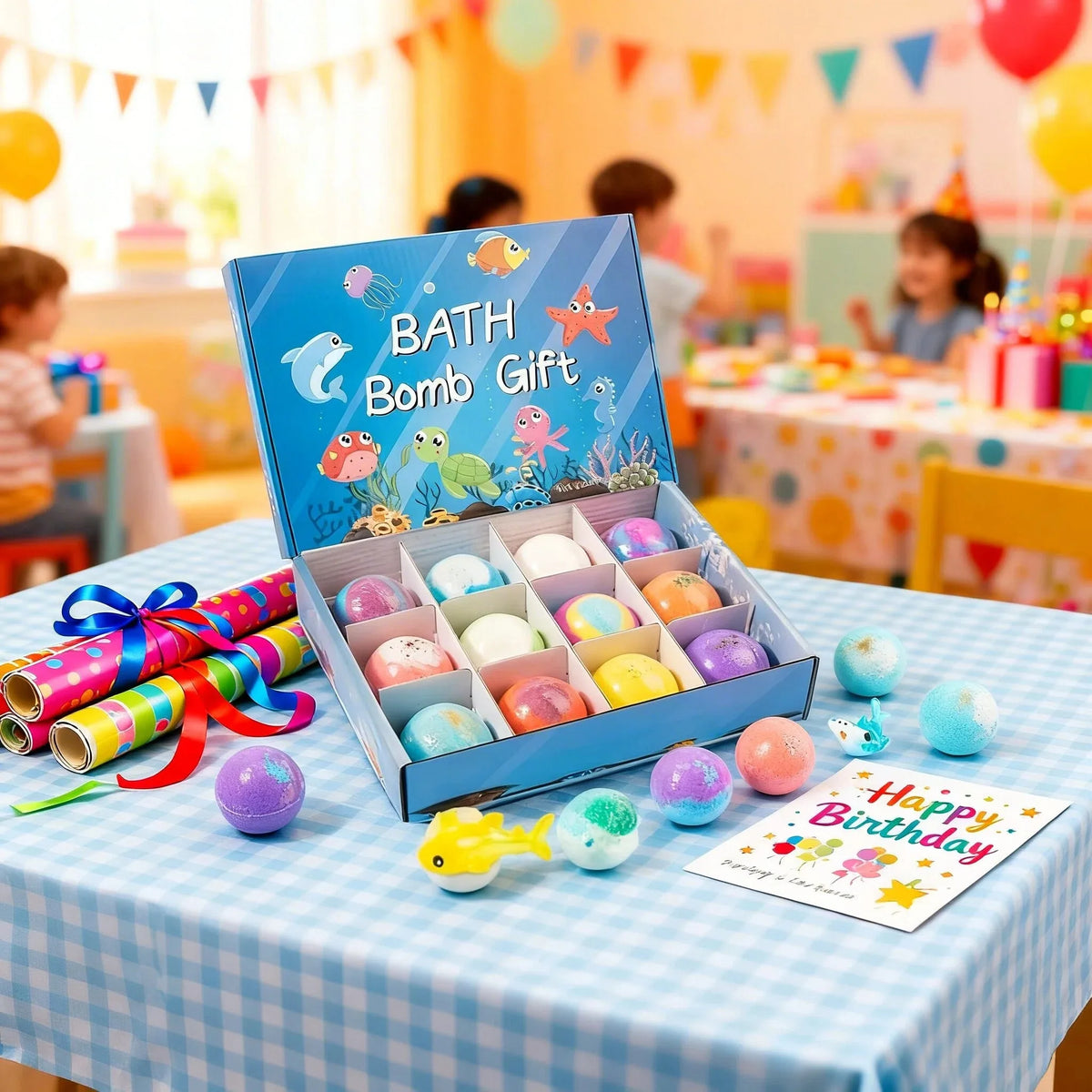 Premium Kids Bath Fizzy Balls With Surprise Toy Gift Set