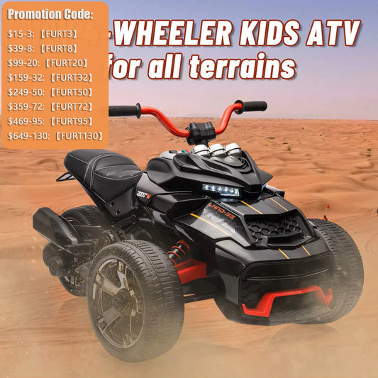 HiMISS 12V Kids Electric Ride On ATV With Stereo Sound