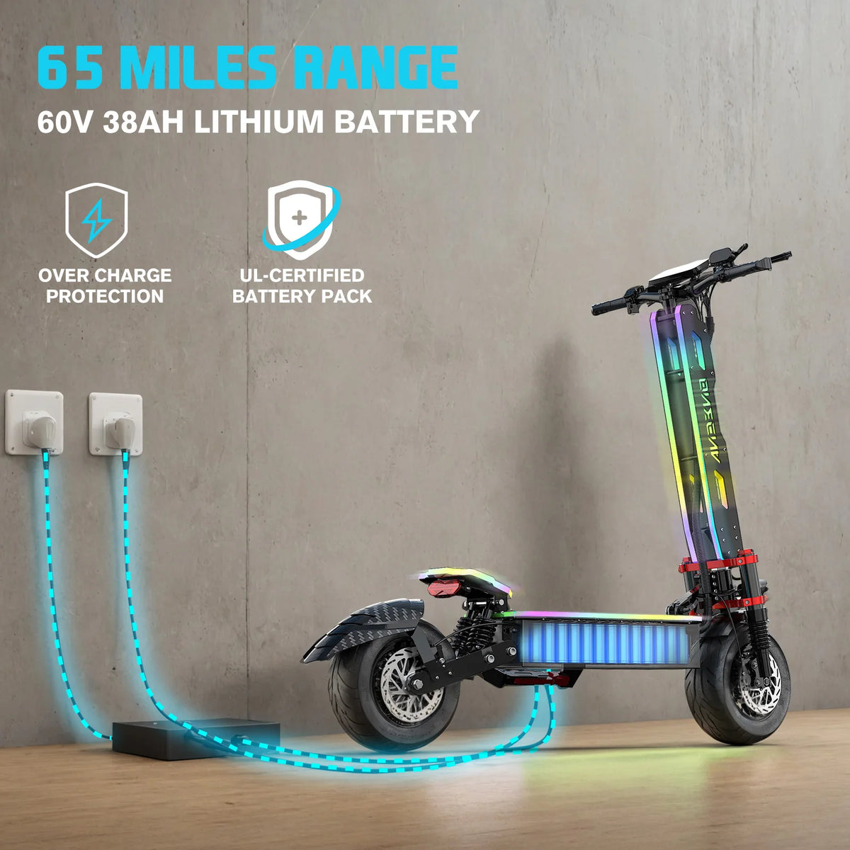 FENGQS GT9 Electric Scooter With Seat Dual Motor Foldable Commuter