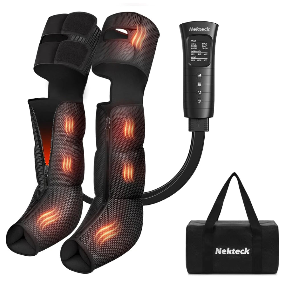 Nekteck Air Compression Leg Massager With Heat For Pain Relief