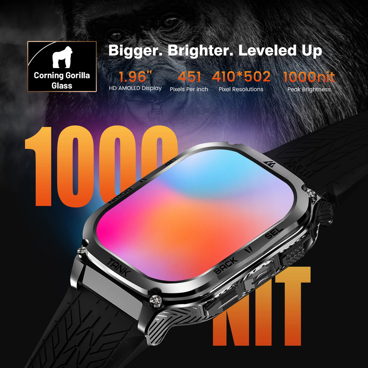 Kospet Tank M3 Smartwatch With Amoled Screen And Fitness Tracking