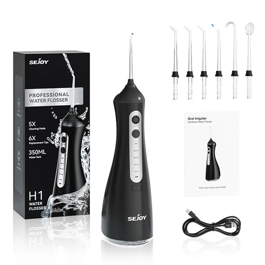 Sejoy Portable Cordless Water Flosser With Six Jet Modes
