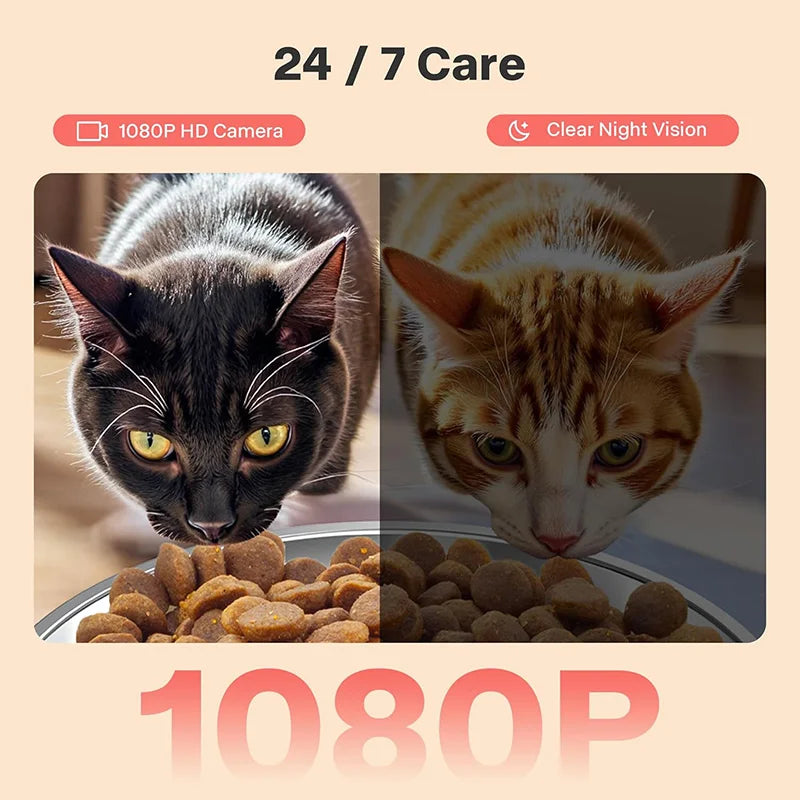 Nityers WiFi Smart Pet Feeder With Camera And Dual Bowls
