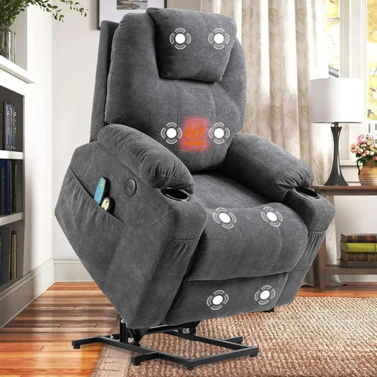 Heavy Duty Heated Massage Recliner Chair With Remote Controls