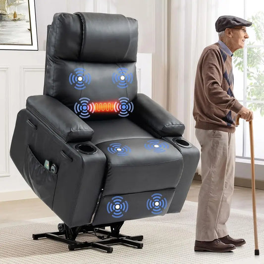 Adjustable Electric Recliner Chair With Heat Massage Remote