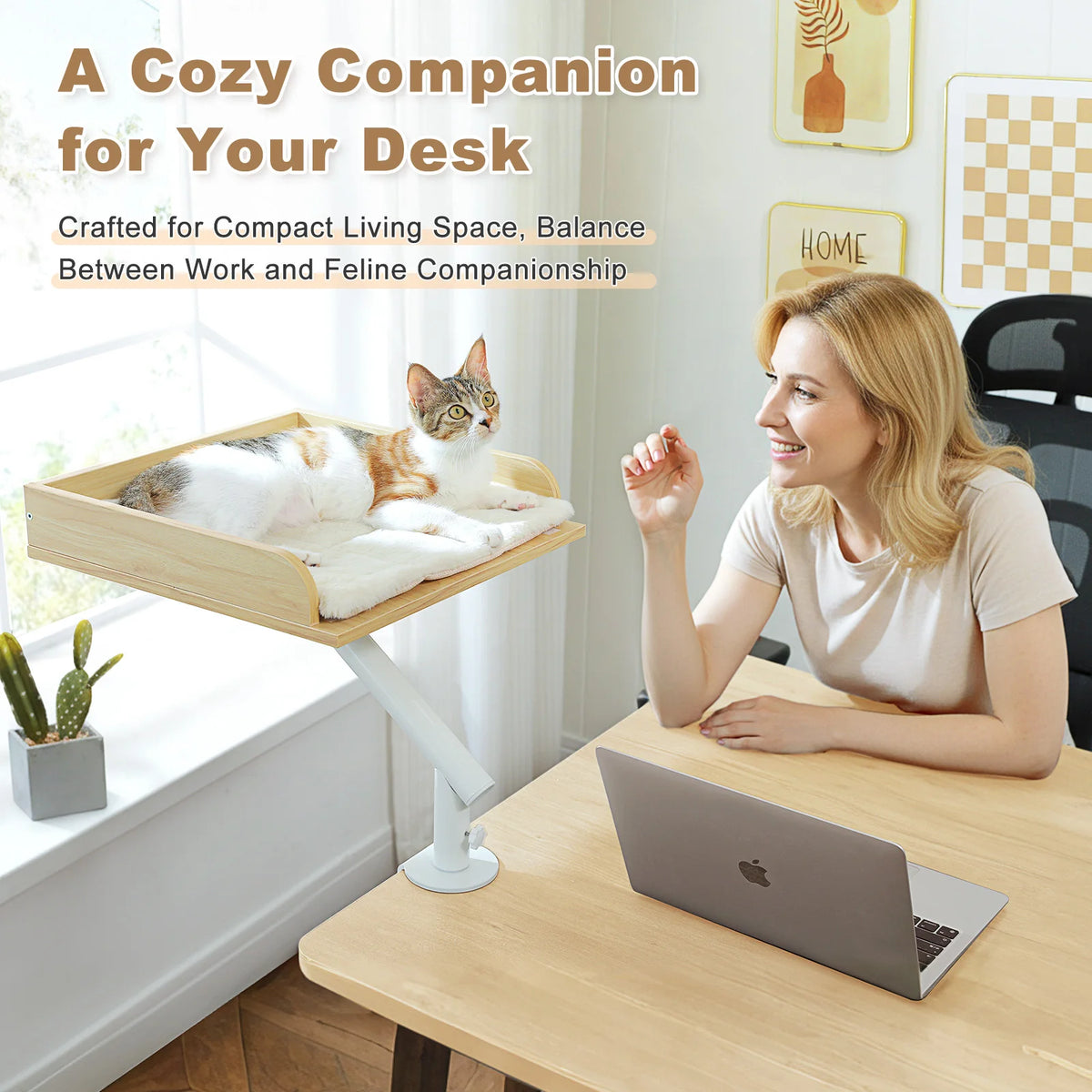 PAWZ Road Cat Desk Bed Adjustable Rotatable Plush Hammock