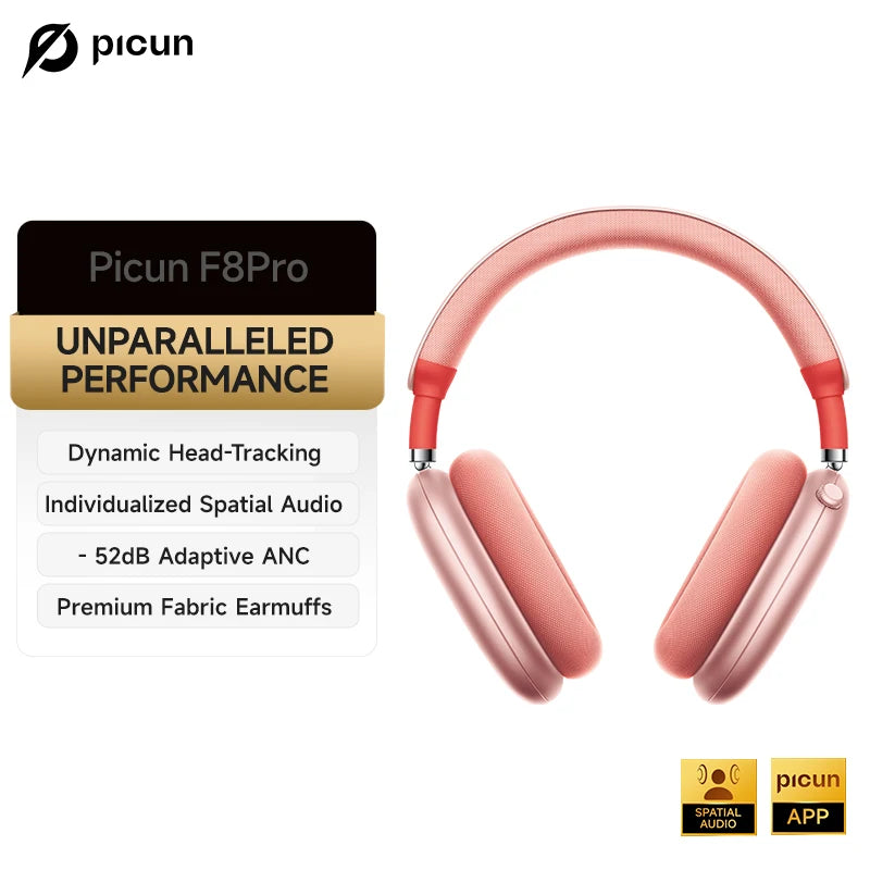 Picun F8 Pro Wireless Headphones Featuring Active Noise Cancellation