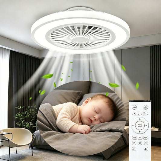 Silent Ceiling Fan With Remote Control And Integrated LED Lighting
