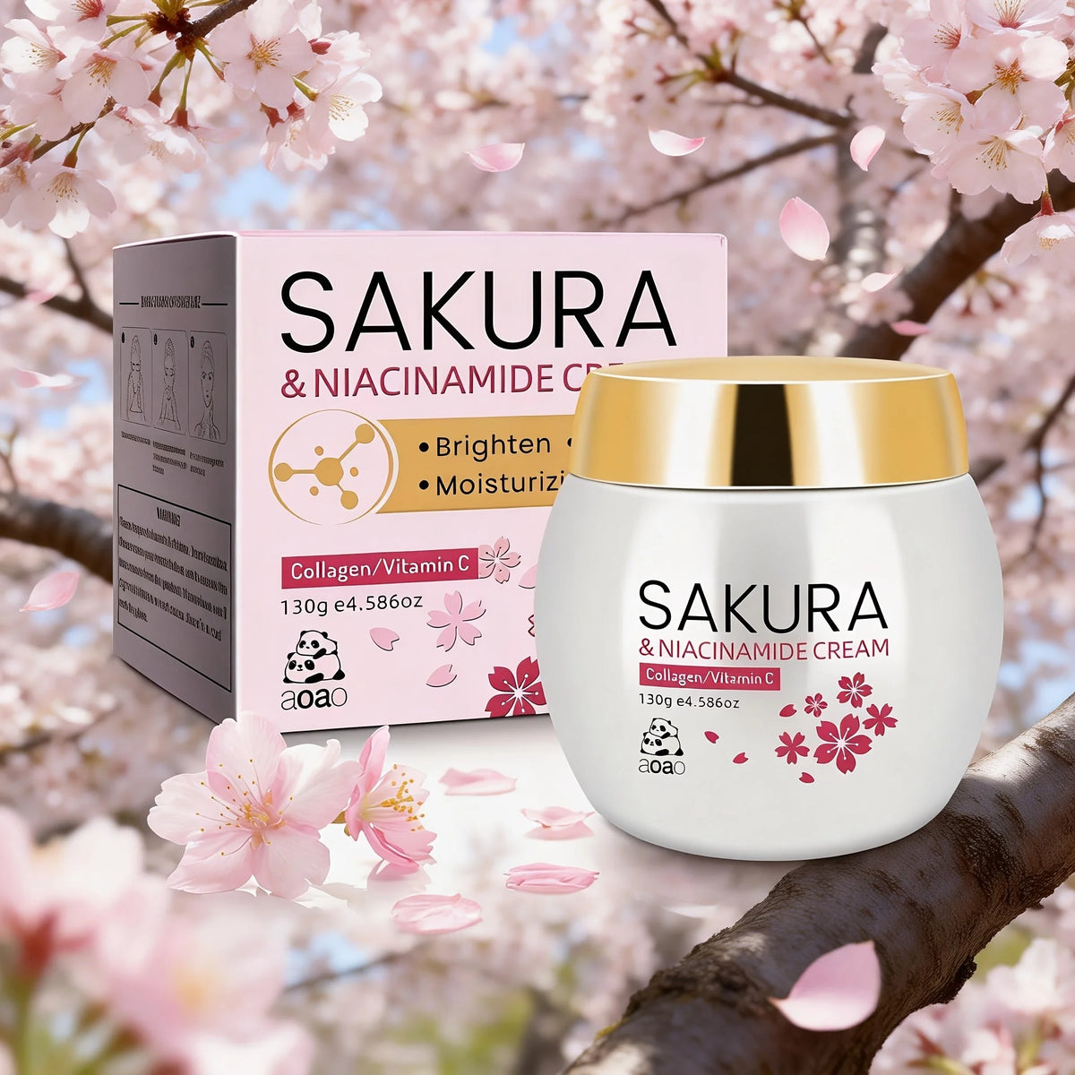 Aoao Sakura Face Cream Collagen Niacinamide Moisturizer For Dry Skin