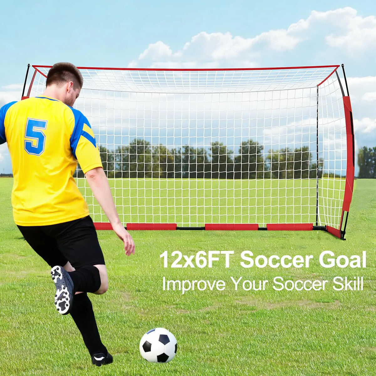 HiMISS Heavy Duty Foldable Soccer Goal For Backyard Training