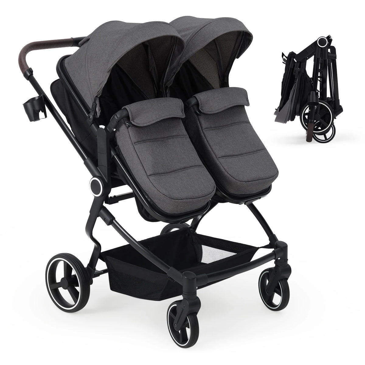Lightweight Tandem Stroller With Compact Fold For Toddlers
